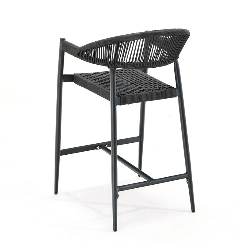 black outdoor rope chairs