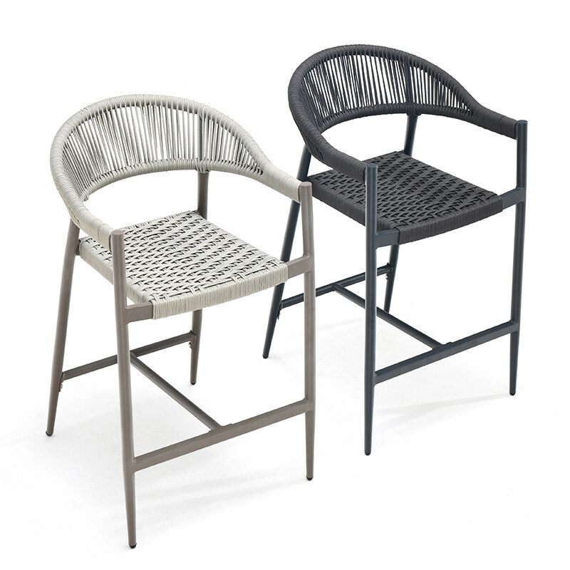 black outdoor rope chairs