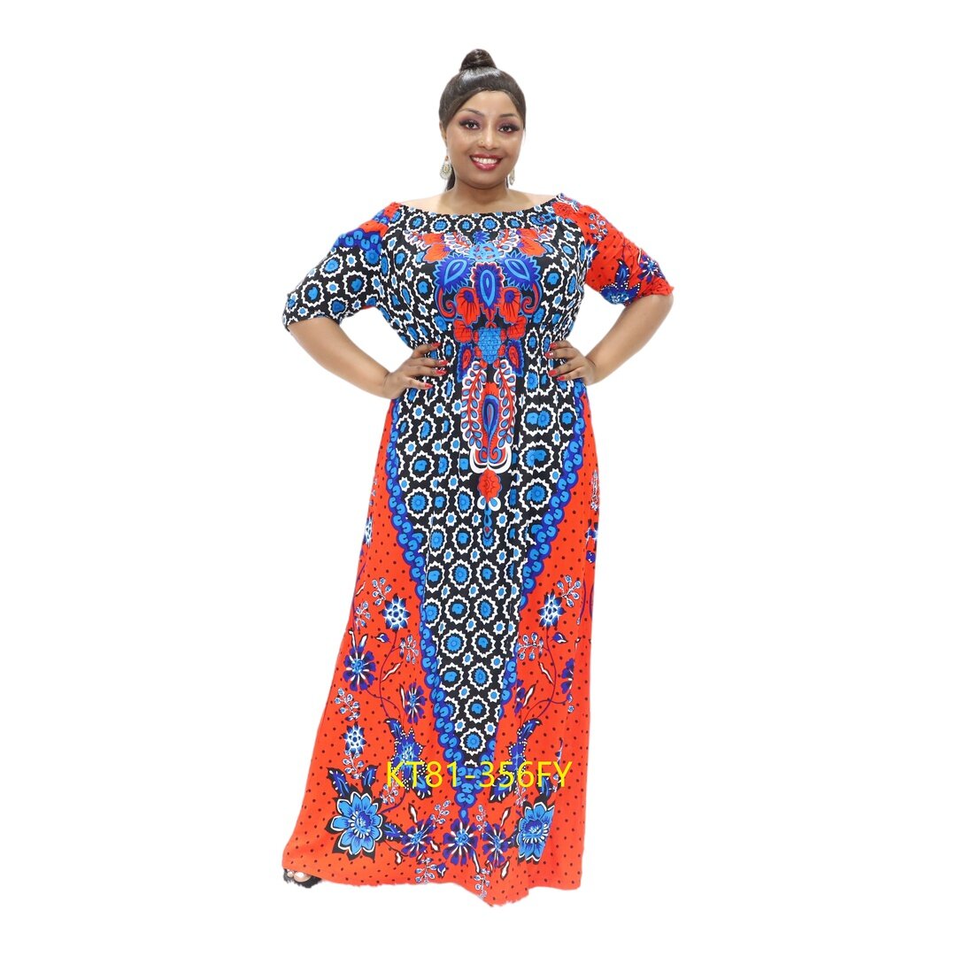 Wholesale Red and blue animal peacock print fashion dresses for sale