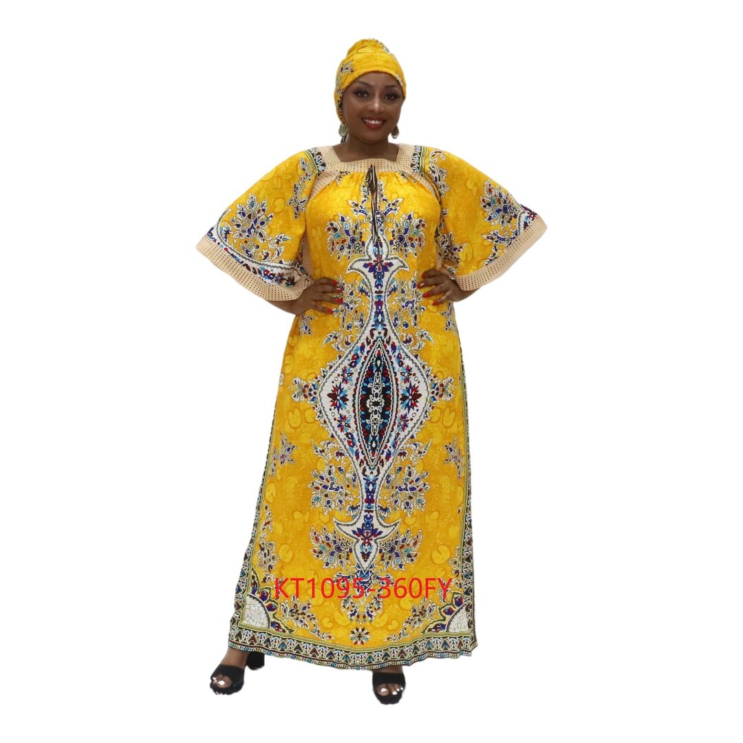 Wholesale yellow african traditional print maxi skirts and sundresses
