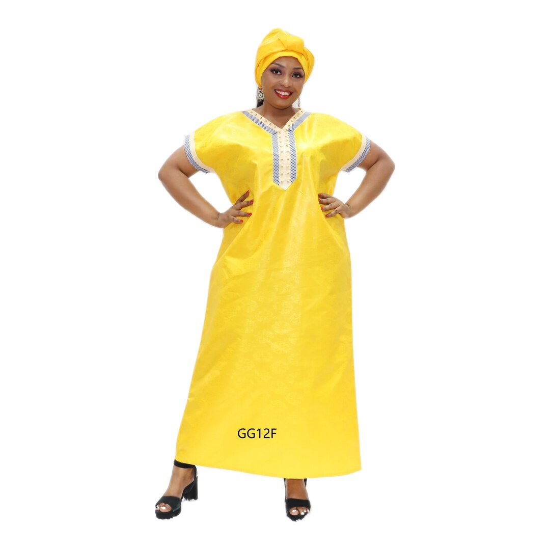 african bazin dresses, yellow cotton maxi dress