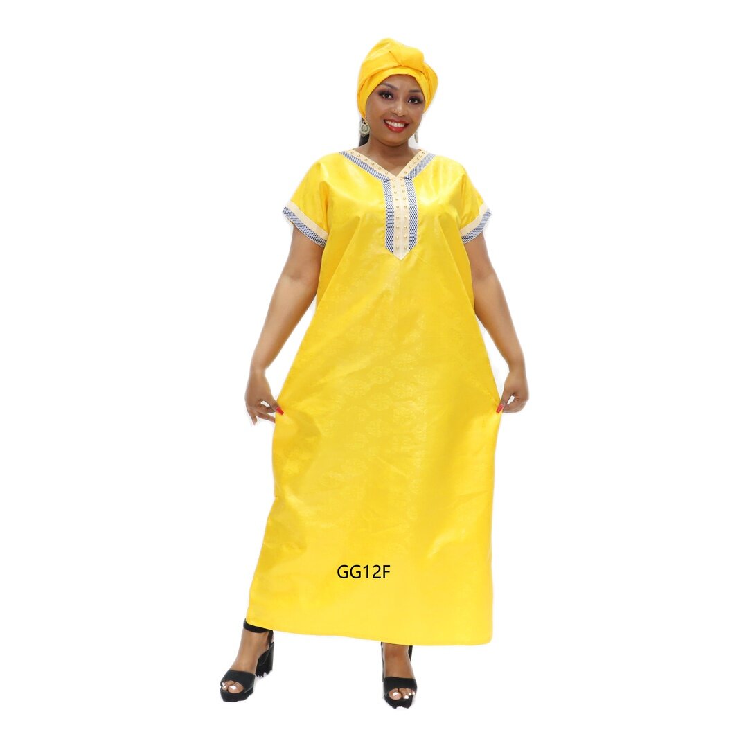 african bazin dresses, yellow cotton maxi dress