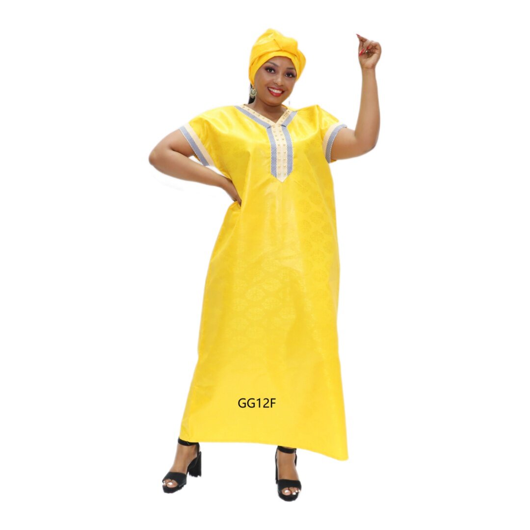 african bazin dresses, yellow cotton maxi dress