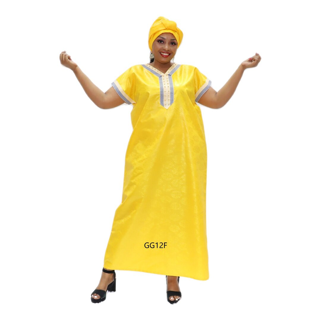 african bazin dresses, yellow cotton maxi dress