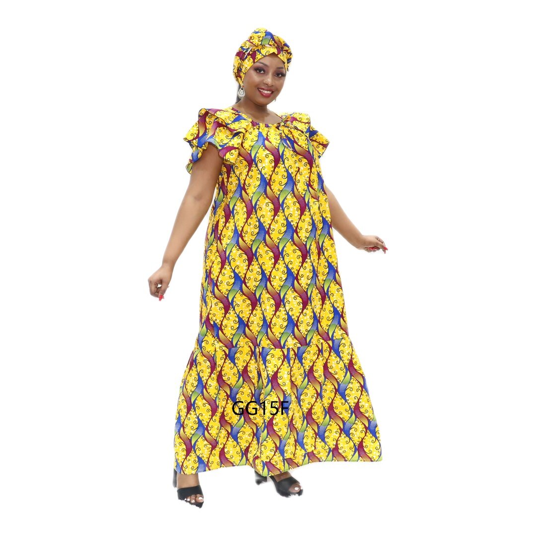 vestido dashiki amarillo, vestido midi dashiki