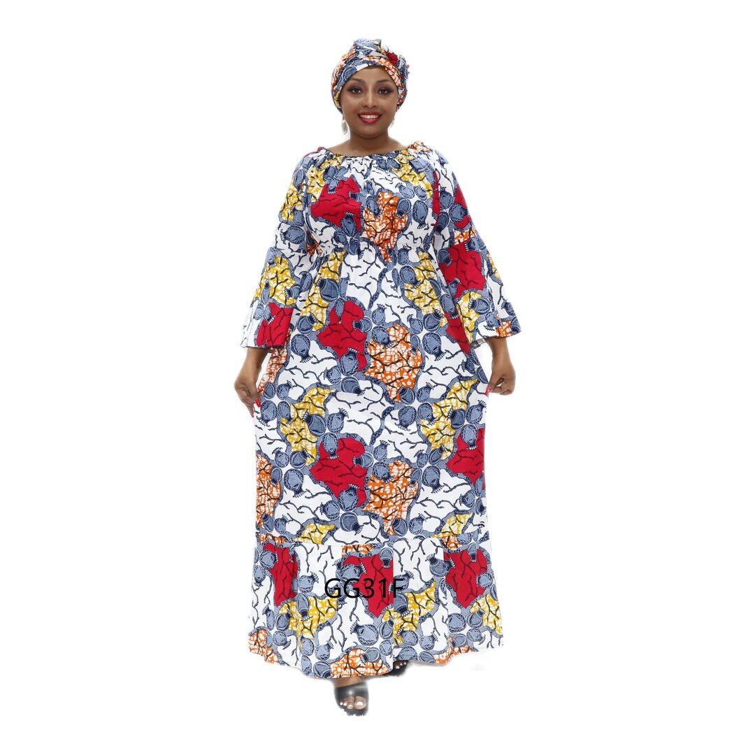 african guinea brocade fabric floral design long gown