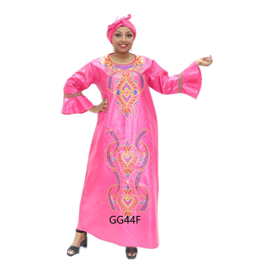 afrikanisches Dashiki-Kleid in Übergröße, rosa Dashiki-Kleid