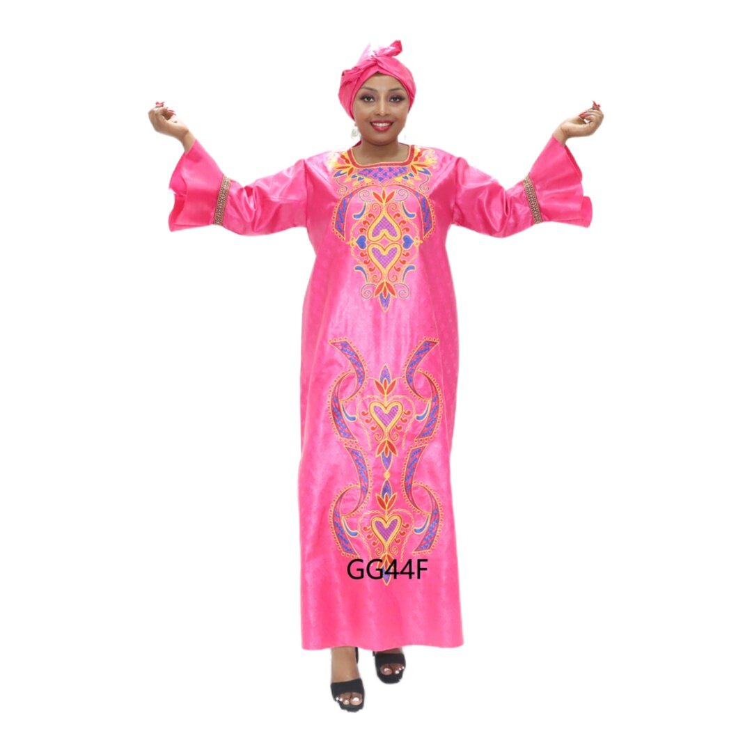 afrikanisches Dashiki-Kleid in Übergröße, rosa Dashiki-Kleid