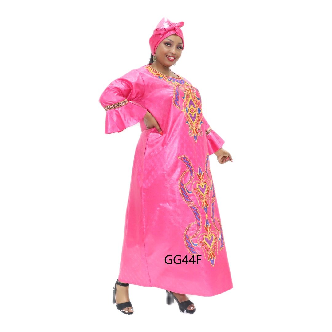 afrikanisches Dashiki-Kleid in Übergröße, rosa Dashiki-Kleid