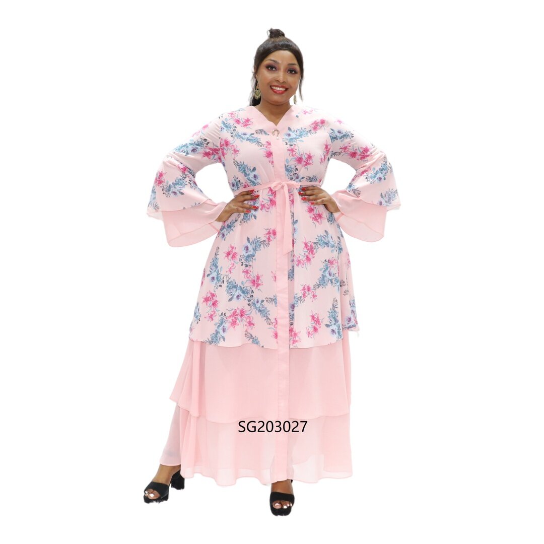 Wholesale casual african print dresses, pink design dress