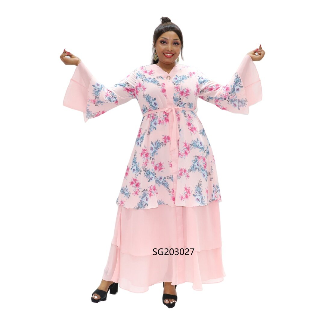 Wholesale casual african print dresses, pink design dress