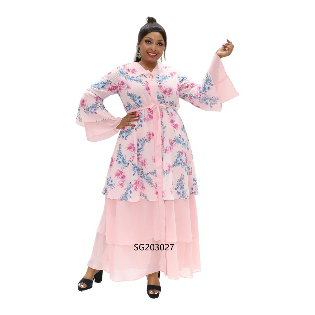 Wholesale casual african print dresses, pink design dress