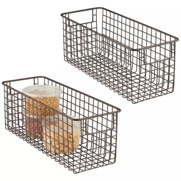 metal wire storage basket,household storage products,metal line storage basket,iron mesh storage basket,family storage basket