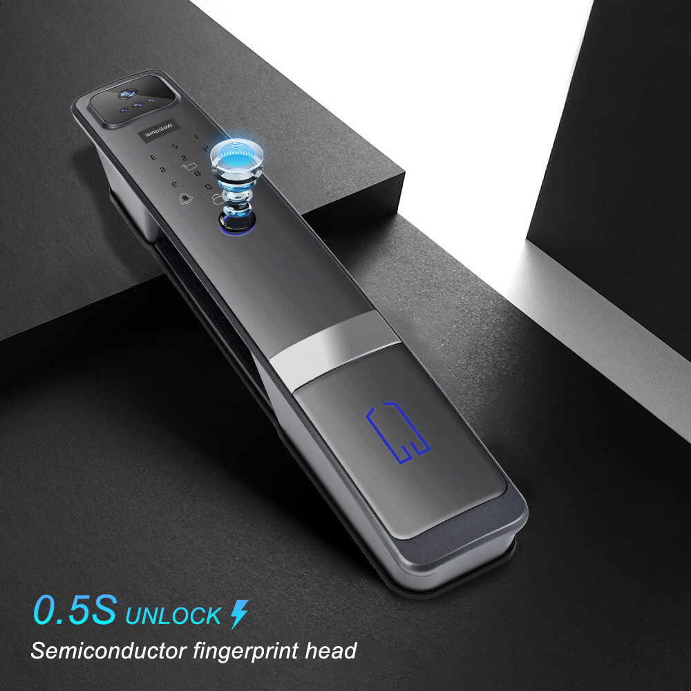 Оптовая продажа горячих продаж 3D смарт-замок распознавание лица безопасности замок отпечатков пальцев камера умный замок дома