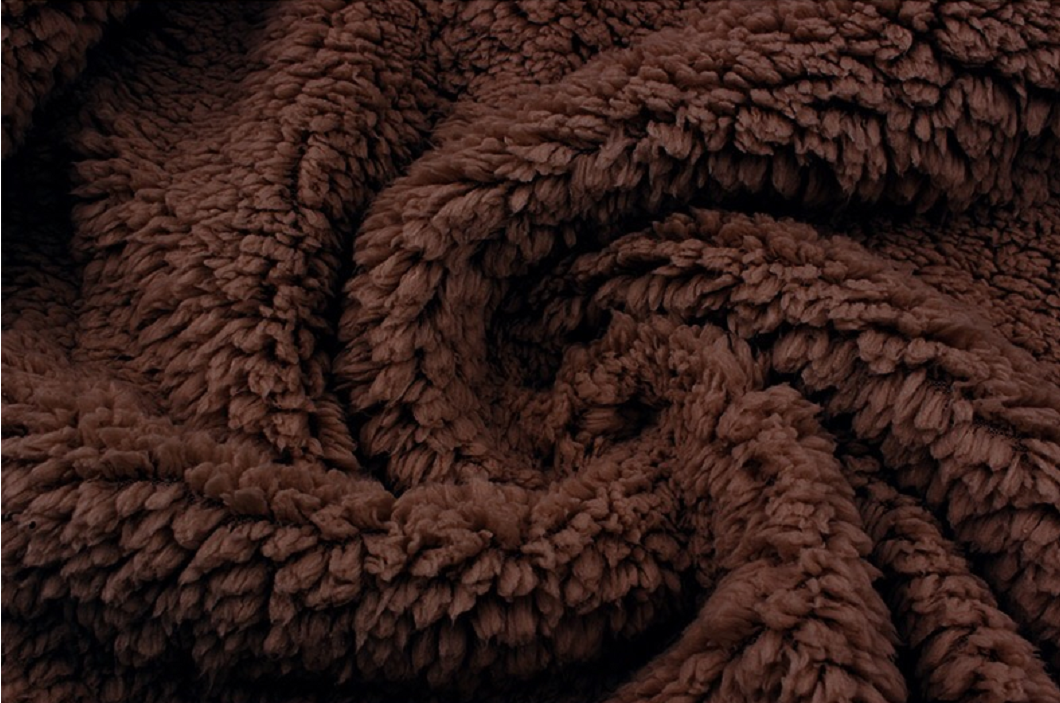  Solid Golden Brown Sherpa Fleece Fabric by The Yard