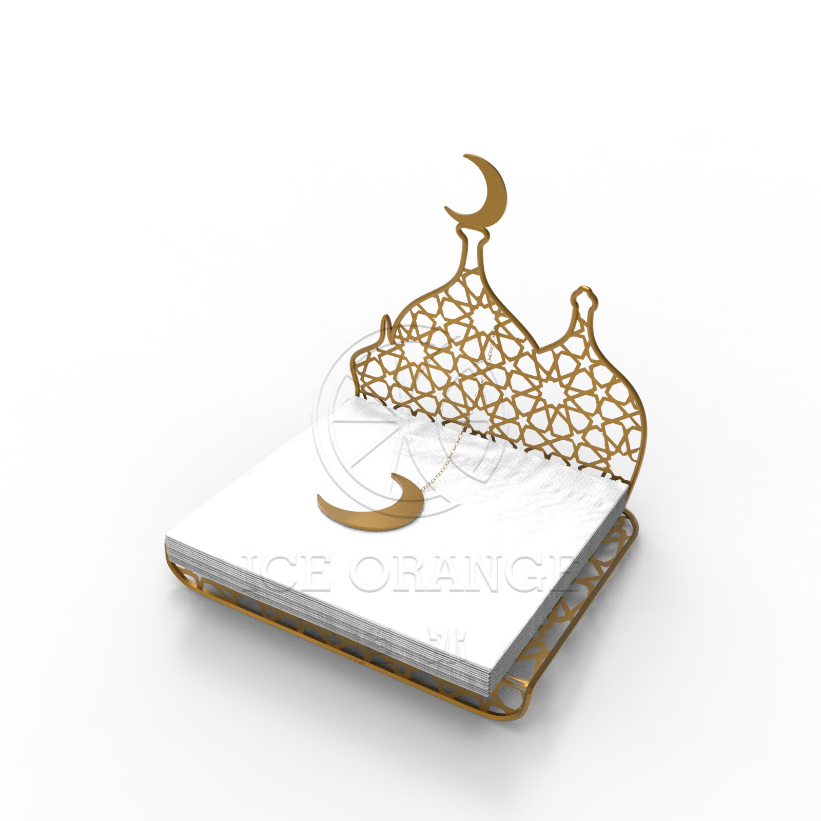 Eid Decoration Crescent Metal Napkin Holder