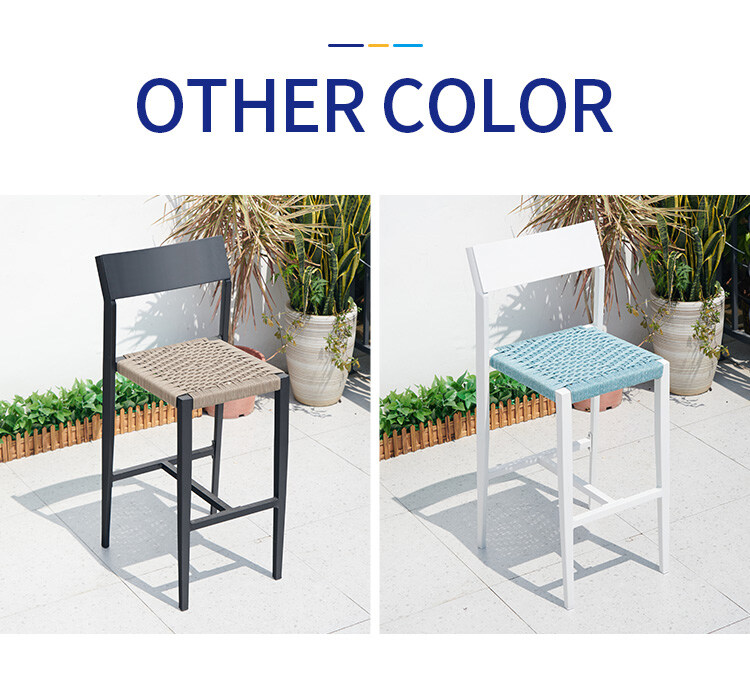 Selective color of outdoor woven bistro chairs