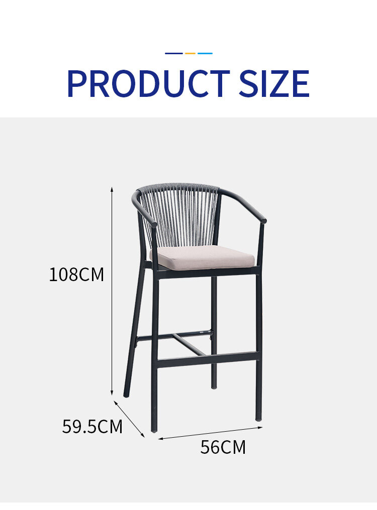 Size of outdoor rope dining chair