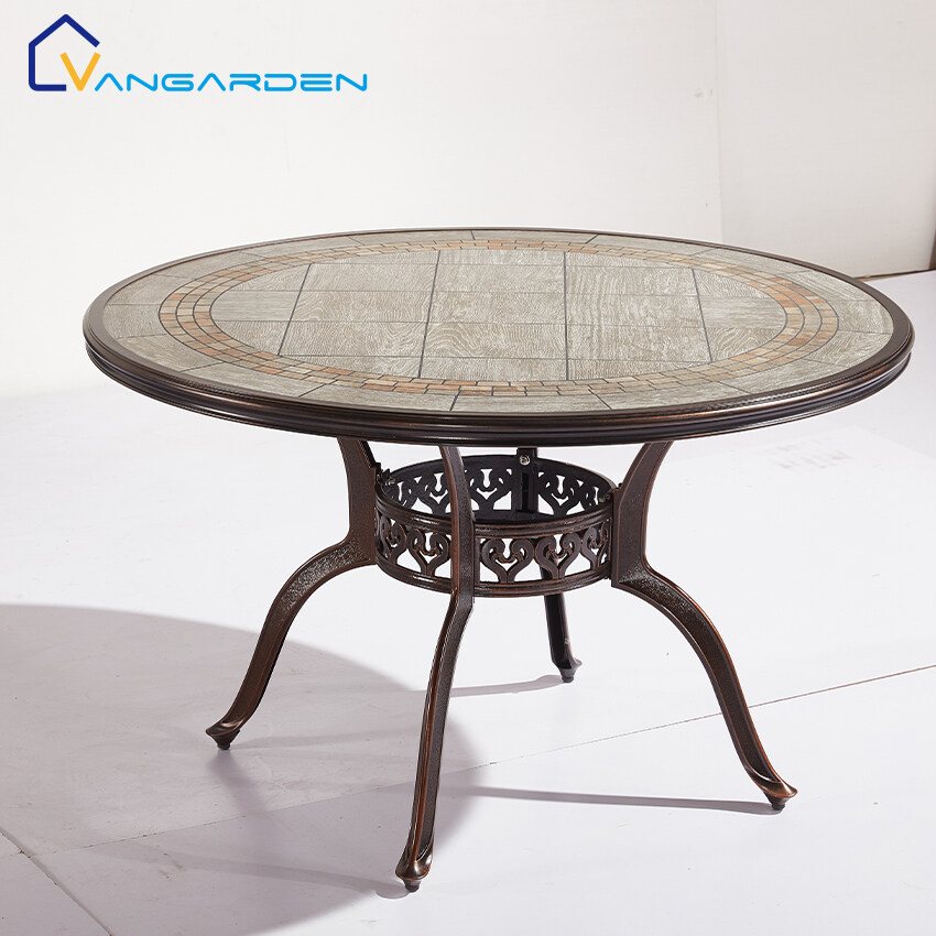 Modern Restaurant Antique Design Outdoor Round Furniture Garden Dining Set For Party