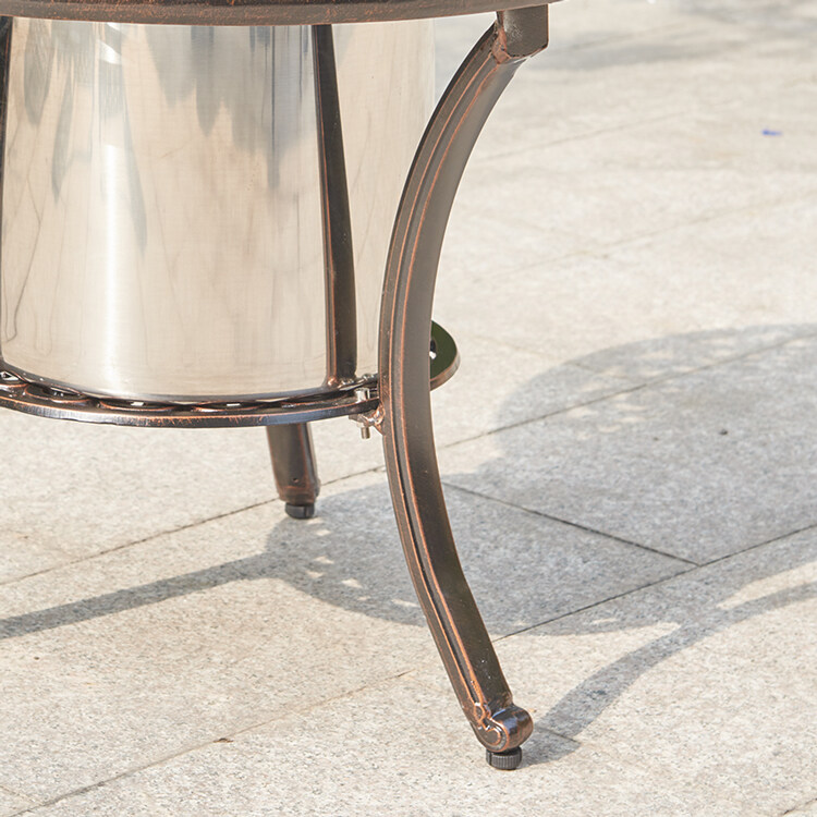 patio table with ice bucket