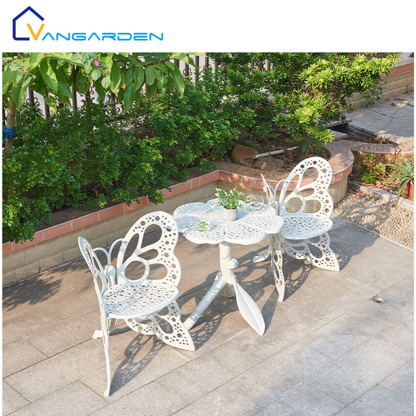 modern garden table and bench