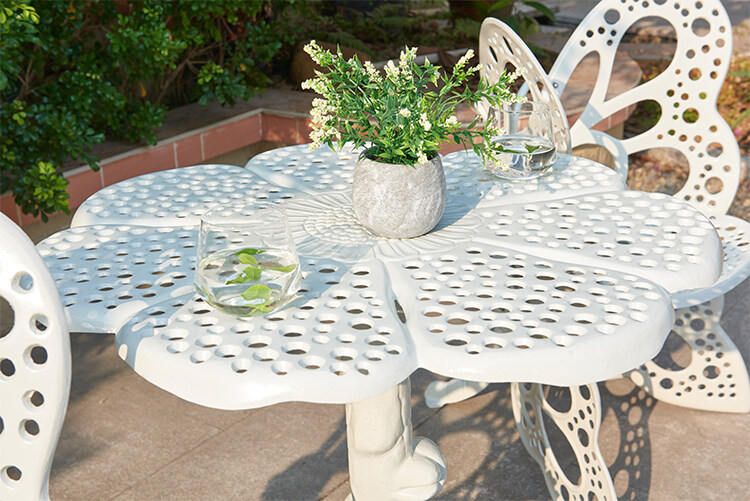 modern garden table and bench