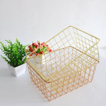 home interior storage decor,hollow storage basket,laundry basket with handles,high-quality metal mesh,home storage decoration