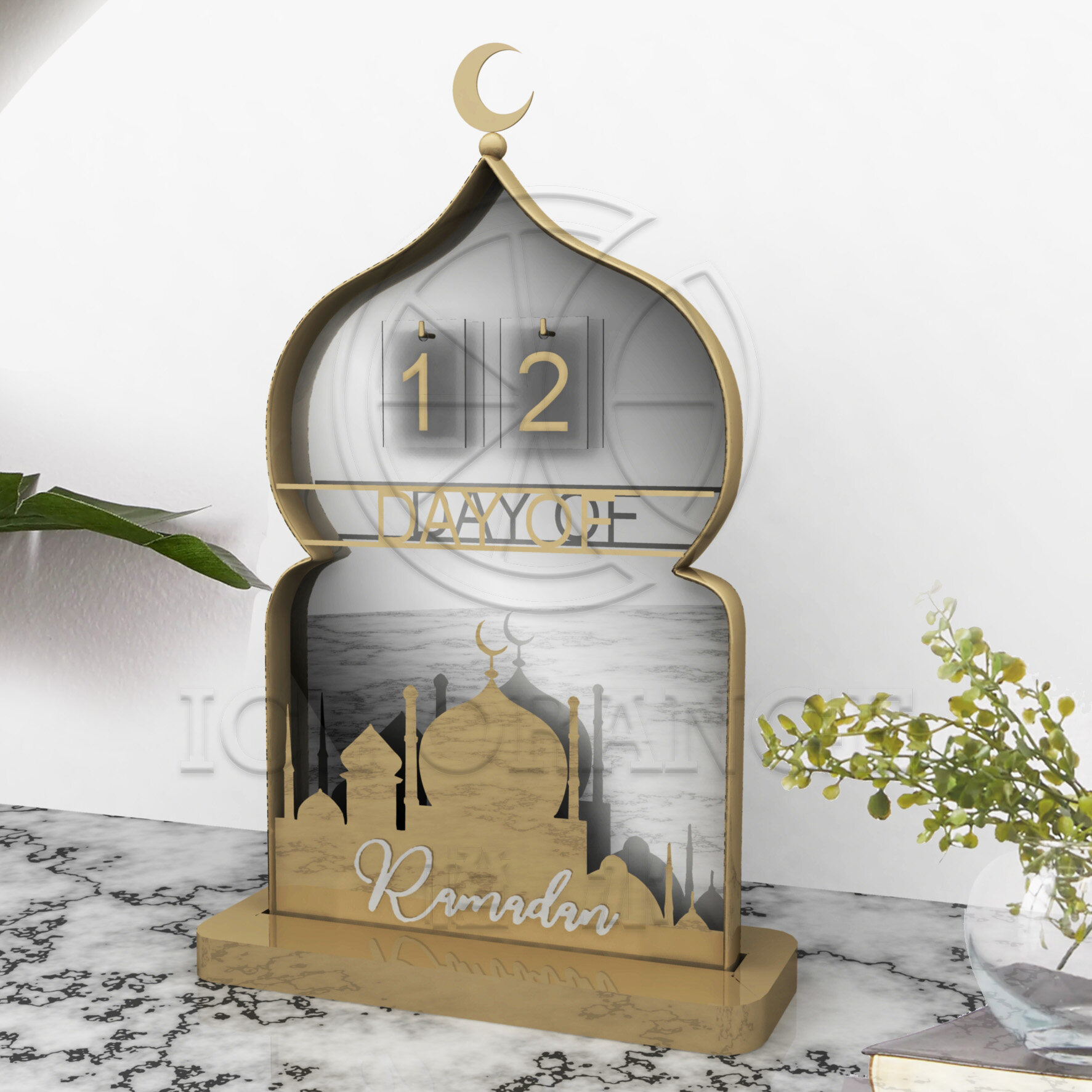 Crescent Mosque Ramadan Calendar Decor