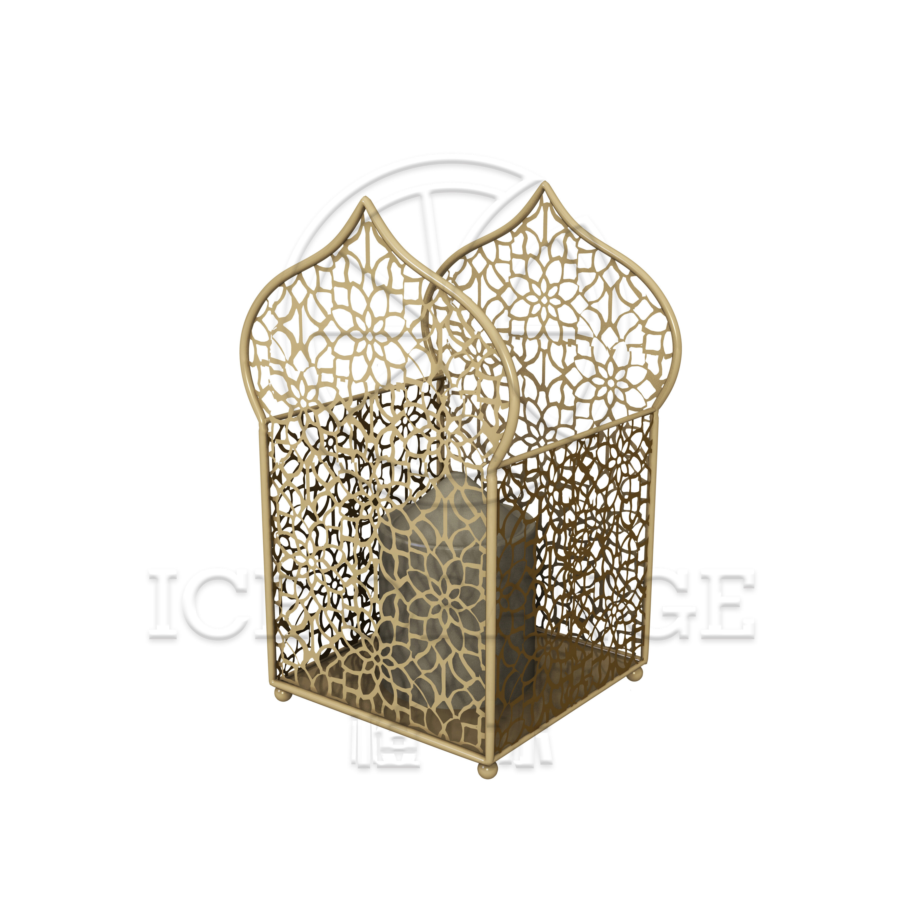 Gold Pattern Candle Holder