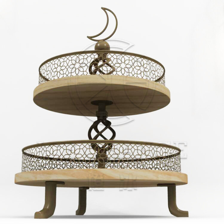 Ramadan Mosque Cake Stand, Two-Layer Cake Stand Ramadan Decoration, Two Tiered Cake Stand with Moon