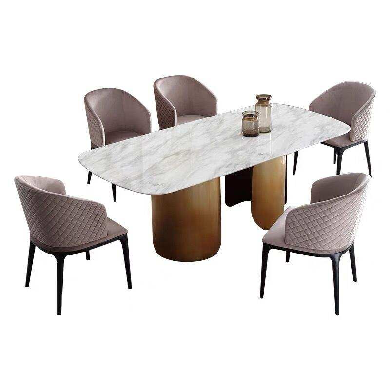 Marble dining table rectangular stainless steel dining table Italian Springlegroupfurniture