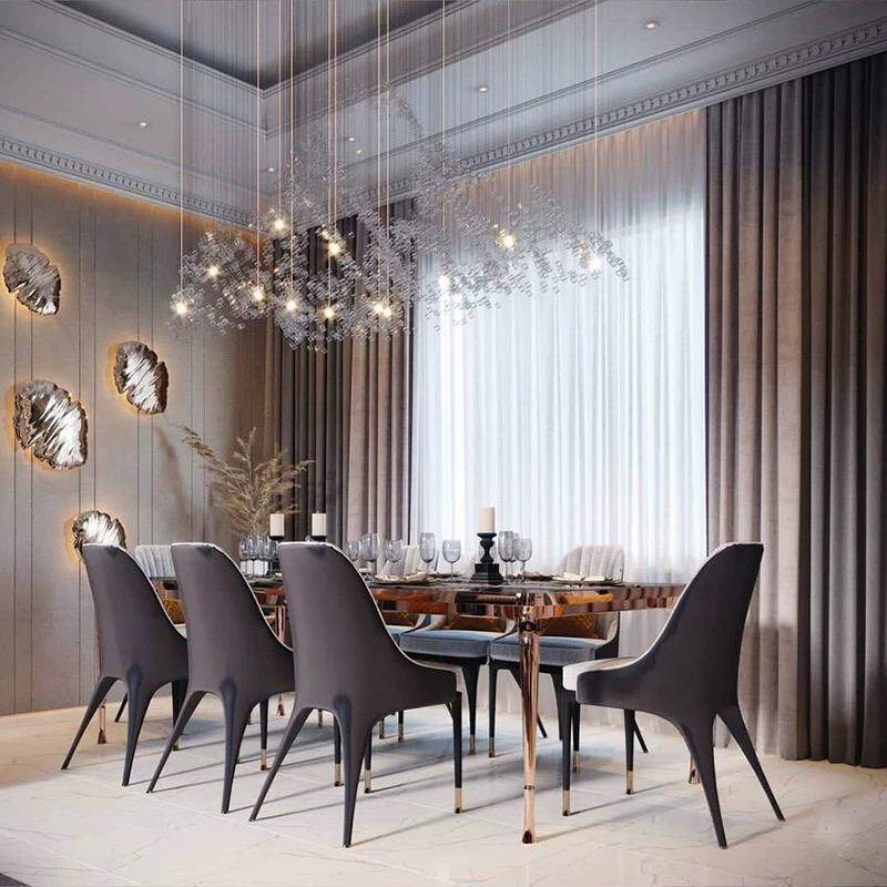 Marble top dining table luxury black rectangular dining table italian modern Springlegroupfurniture