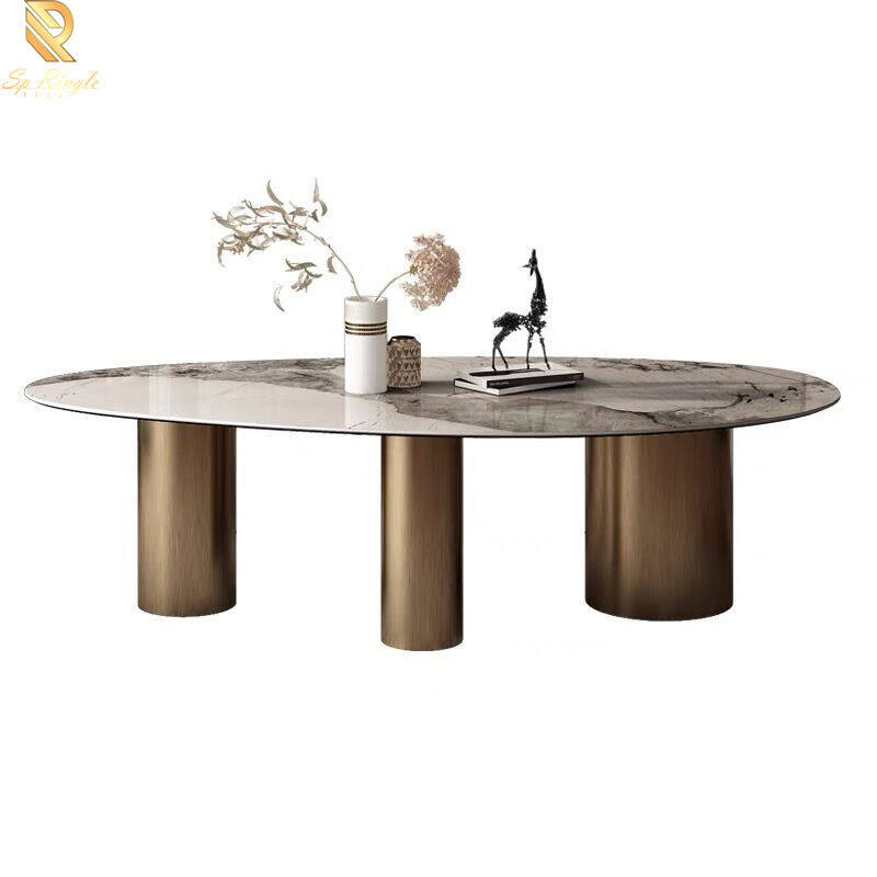 Oval dining table modern marble top dining table nordic Springlegroupfurniture