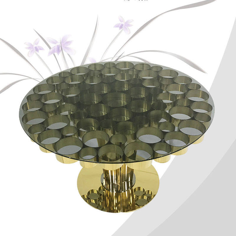 Round Dining Table Creative Mirror Glass Dining Table Natatanging kasangkapan sa SpringleGroupFurniture