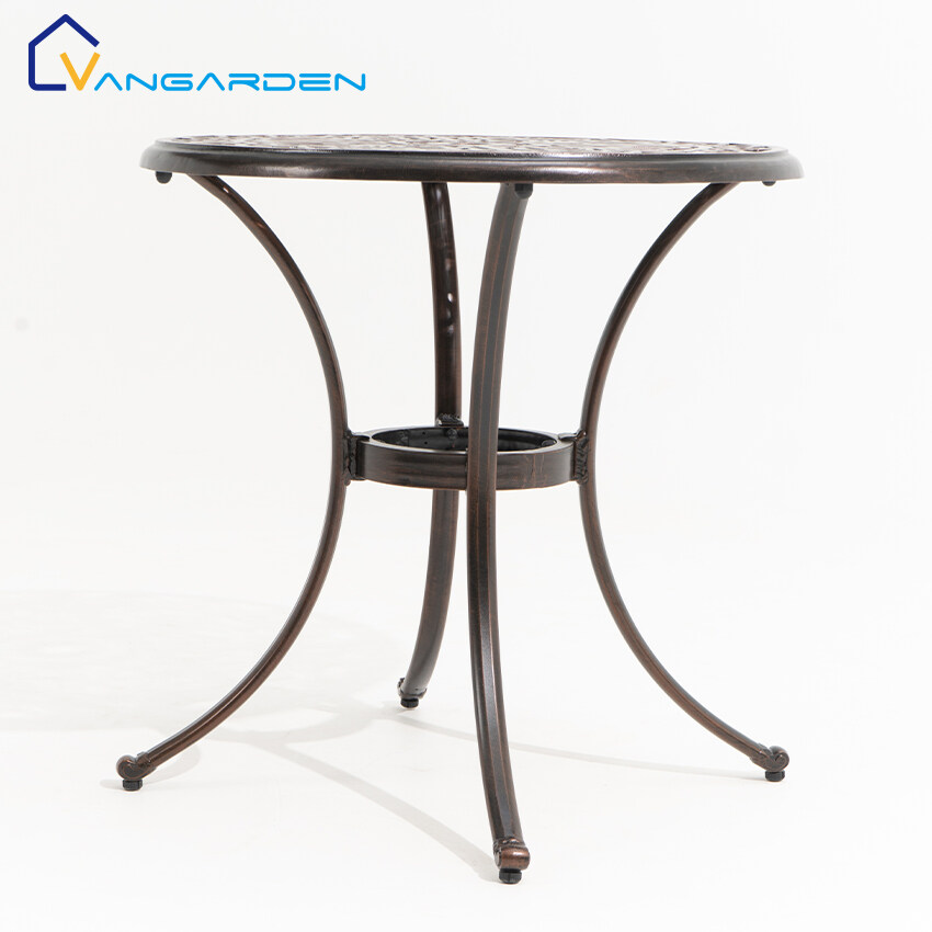 round cast aluminum table