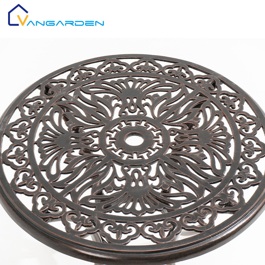 round cast aluminum table