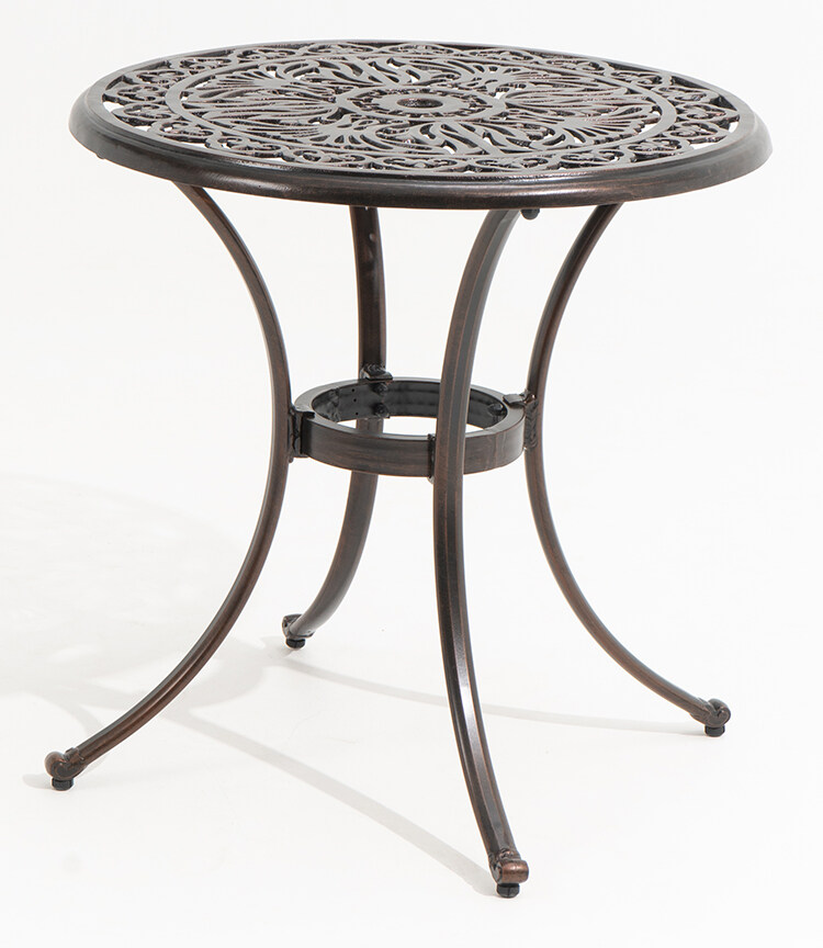 Brown Cast Aluminum Round Table