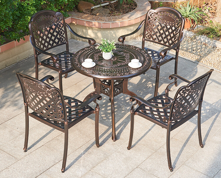 Cast Aluminum outdoor dining table sets