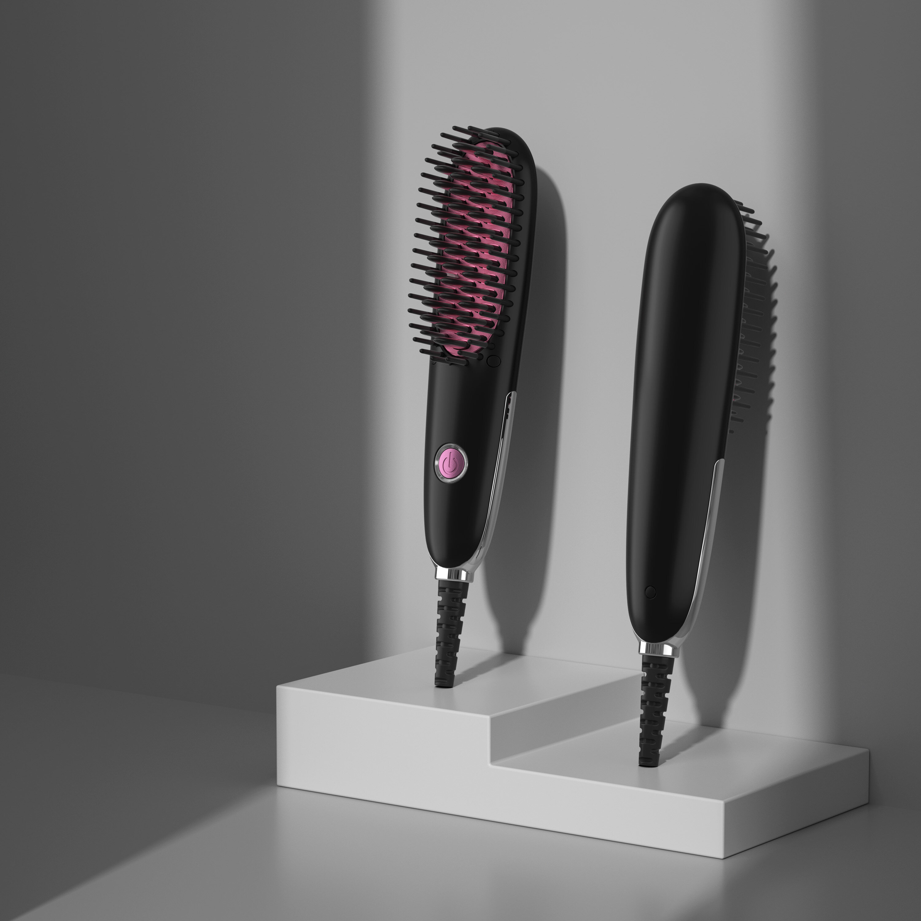 KR004 black hair straightener brush