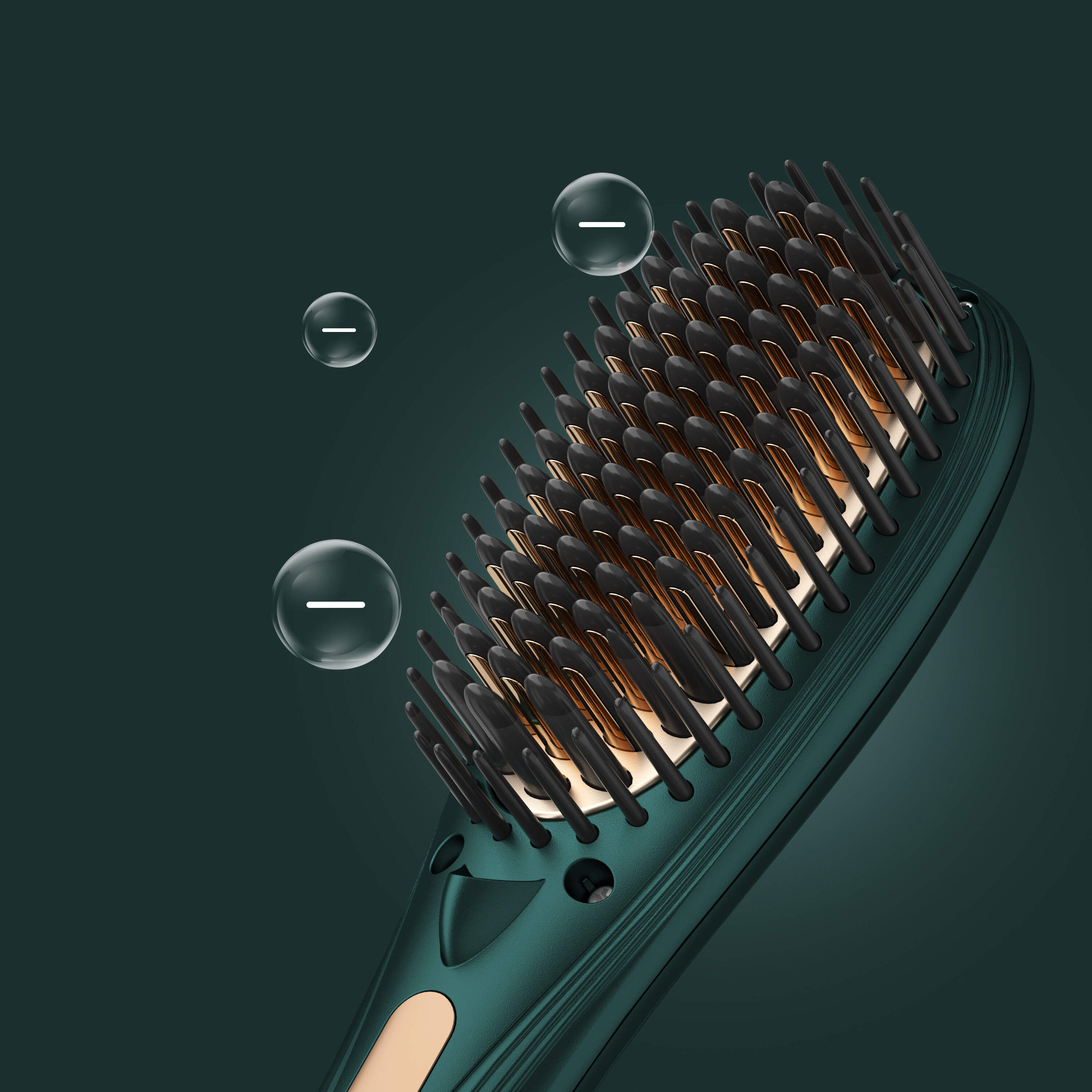 green negative ion heated straightening brush