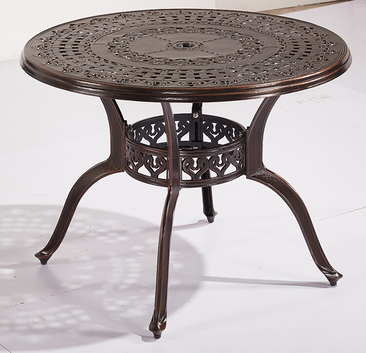 cast aluminum round patio table