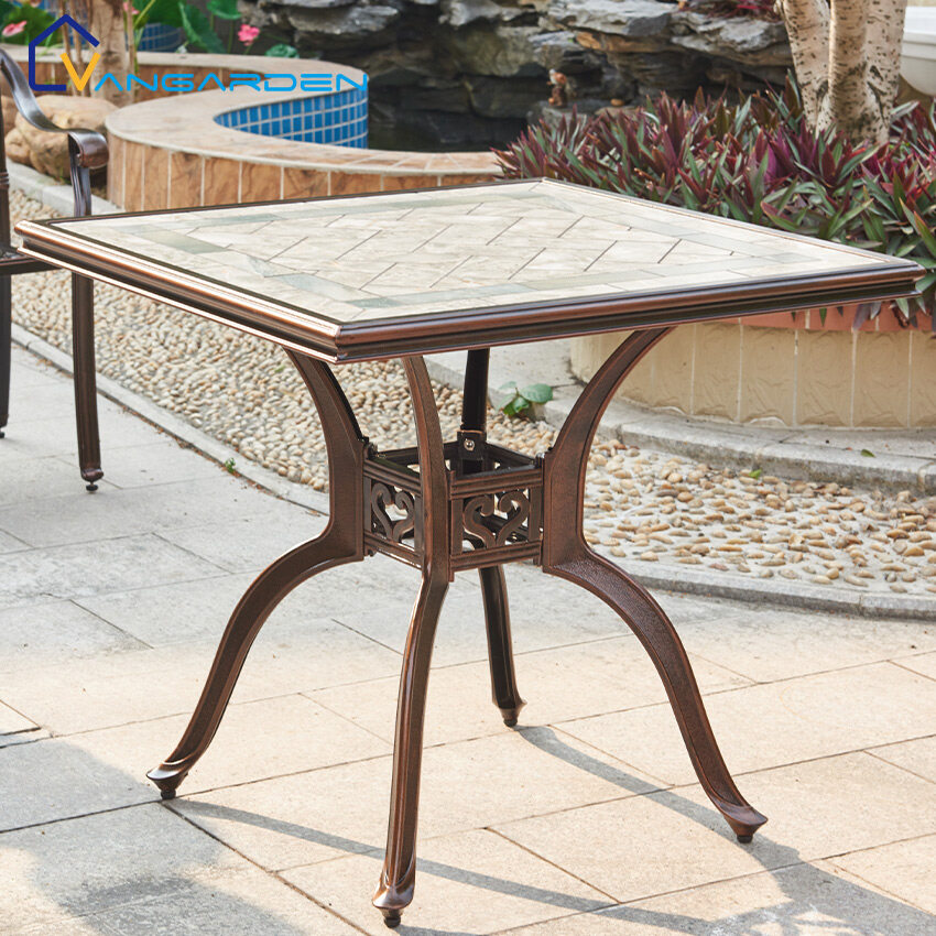 Classic Outdoor Design Furniture Garden Metal Dining Set for Cafe Shop