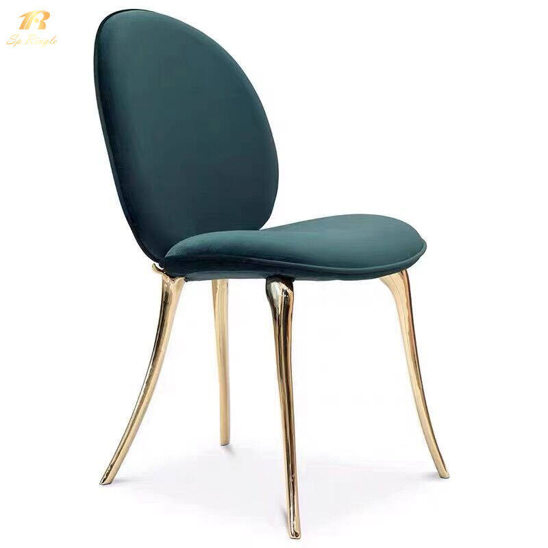 Silla de comedor silla de cuero de terciopelo de lujo nórdico moderno springlegroupfurn misterio