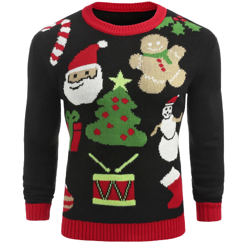 Ugly Gingerbread Man 100%Cotton Men Pullover Christmas Sweater