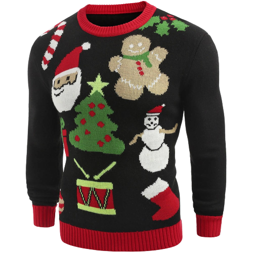 ugly christmas sweater gingerbread man, mens gingerbread man christmas sweater