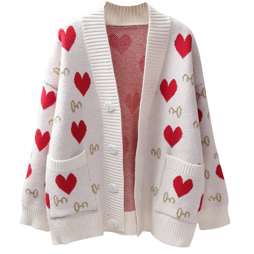 V-Neck Cotton Women Cardigan Sweater