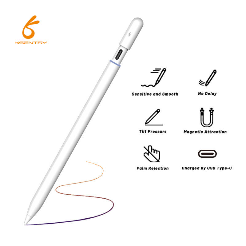 one body design Capacitive active Stylus Pen with Palm Rejection  and tilt+type c charging port