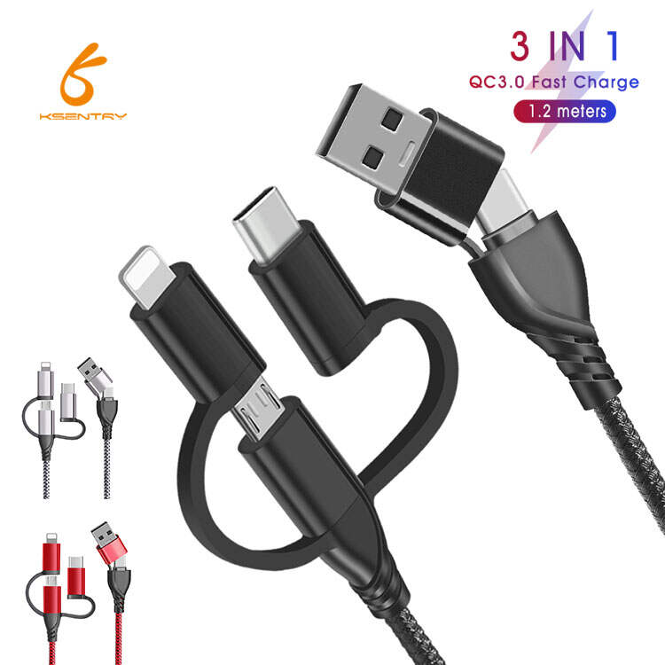 5IN1 nylon braided USB charging cable