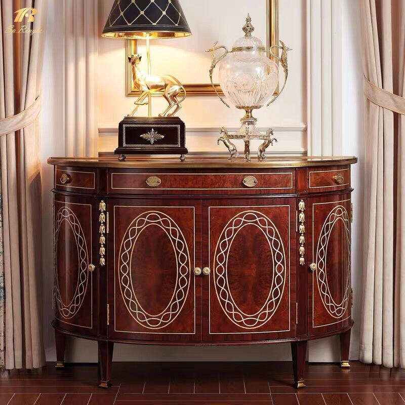 Αφρικανική κονσόλα Πίνακας Anitque Wood Metal Console Table Vintage Cabinet Drawers Springlegroupfurniture