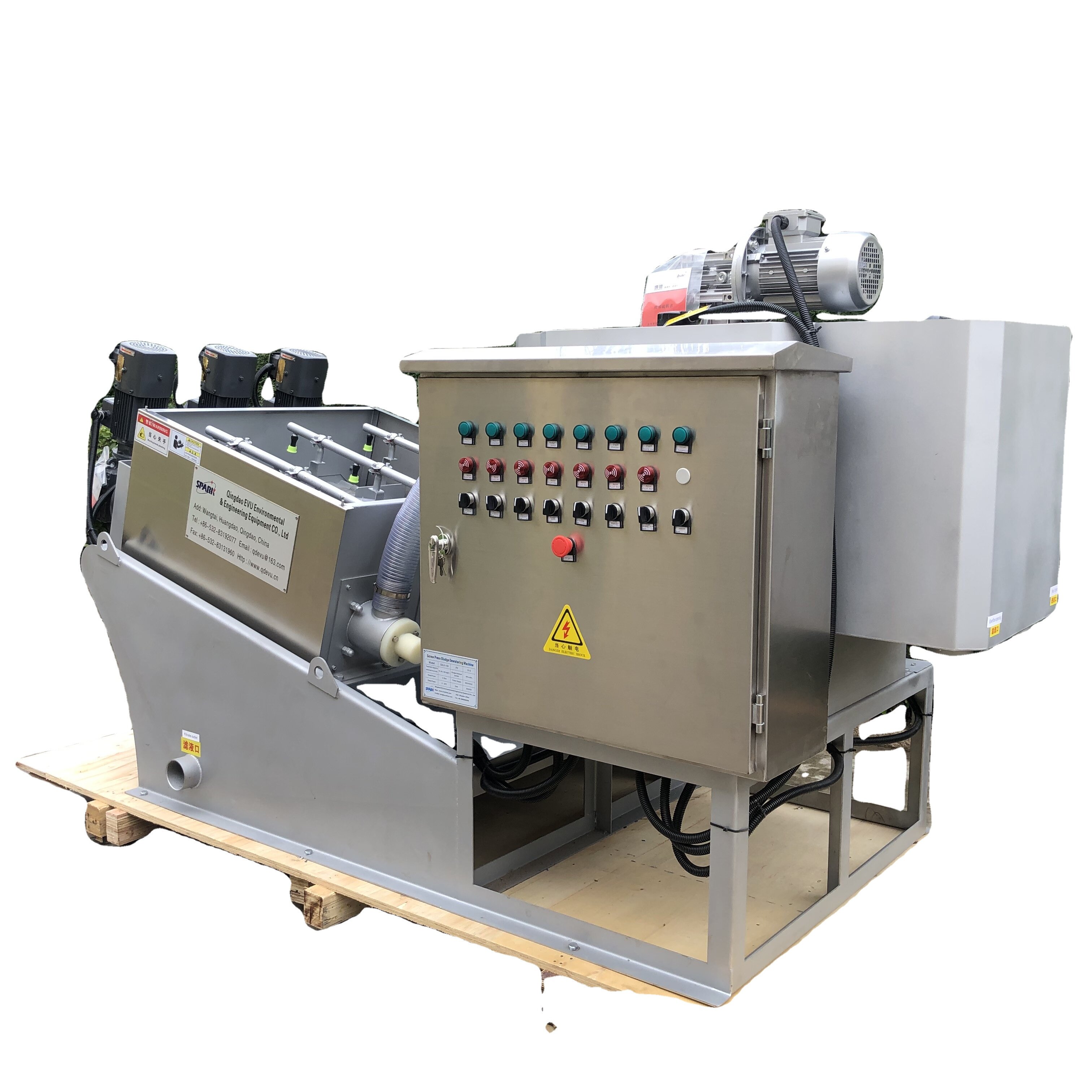 Máquina deshidratadora de lodos con prensa de tornillo QDEVU® QDLX133